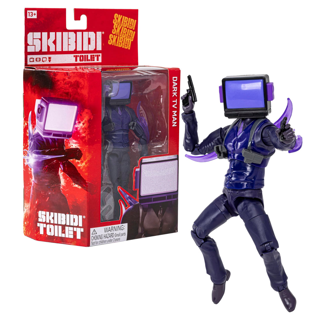 SKIBIDI Toilet Deluxe Figure Dark TV Man Serie 2, Sammelfiguren, 16 cm, YouTube-Animationsgefühl, of