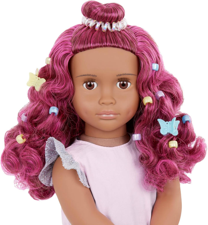 Our Generation - Estra & Delta - 46 cm-Puppe & Pferdefohlen-Set - Passend zu Fuchsia Haar - Zubehör