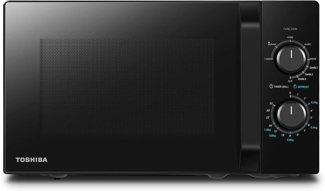 Toshiba MW2-MG20PF(BK)/GE Mikrowellenherd mit knuspriger Grill- & Kombigarfunktion, 5 Leistungsstufe