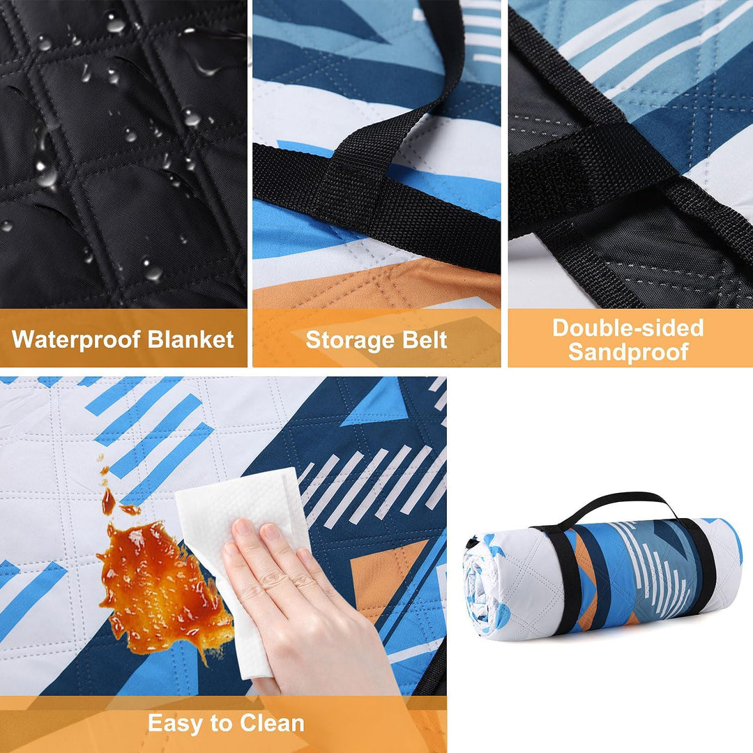 EXTSUD Outdoor Picknickdecke, 200x200cm Camping Picknick Matte Feuchtigkeit Pad Meeres-Herz Tragbare