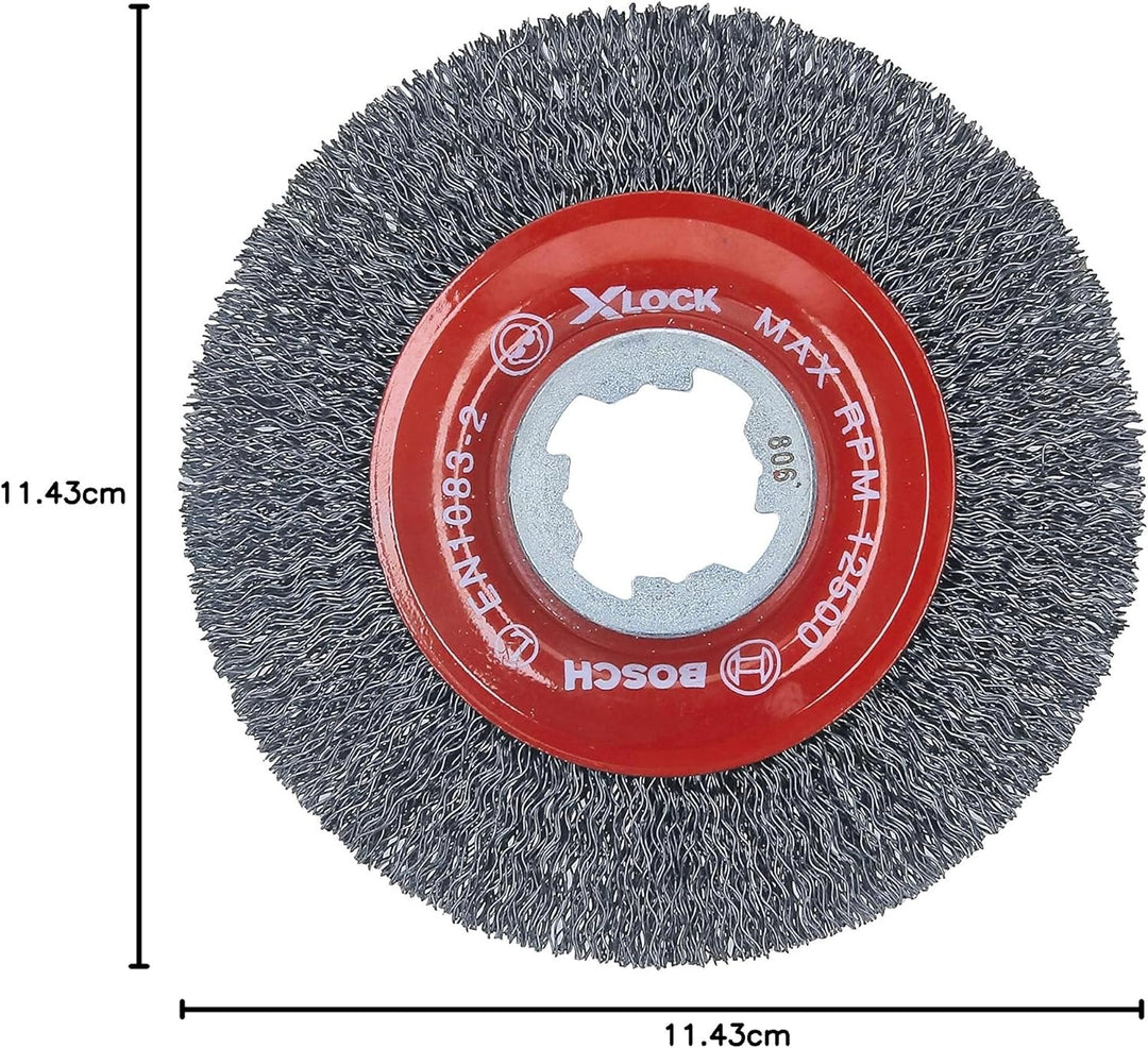 Bosch WBX418 10,4 cm Raddurchmesser X-LOCK Dorn gehärteter Stahl gepresst Draht Rad 4-1/2 In. Karbon