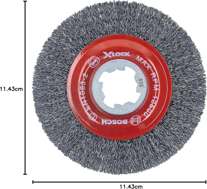 Bosch WBX418 10,4 cm Raddurchmesser X-LOCK Dorn gehärteter Stahl gepresst Draht Rad 4-1/2 In. Karbon