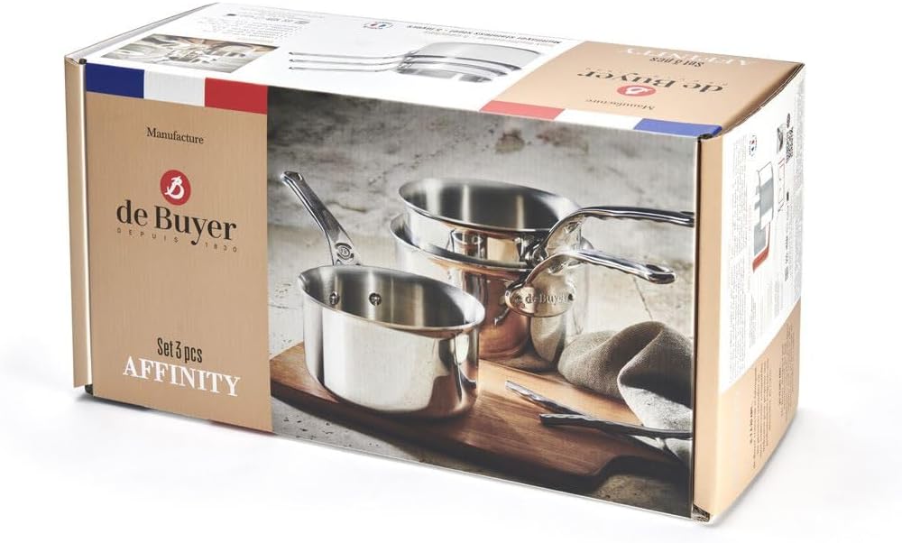 De Buyer - Set mit 3 AFFINITY-Kochtöpfen aus 5-lagigem Edelstahl - 16, 18 und 20 cm - 3706.01