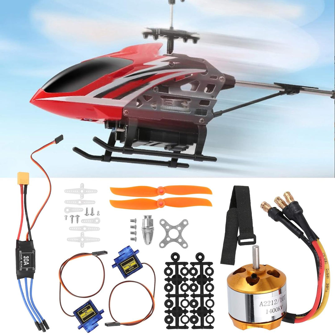 Dilwe Helikopter-Starrflügelset, 2212 1400KV Motor + 8060 Propeller + 9G Servo + 30A XT60 ESC RC Hub