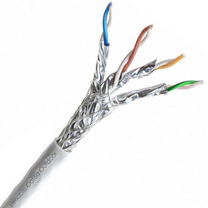 kenable Ethernet-Kabel für den Aussenbereich Cat6A Kupfer SF/FTP 50m Weiss, 50m Weiß