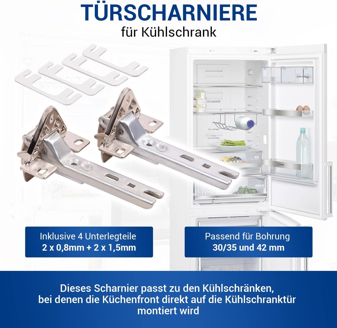 VIOKS Kühlschrank Scharnier 2x Set Ersatz für Bosch Siemens 268698/00268698 - Tür Montage Set passen
