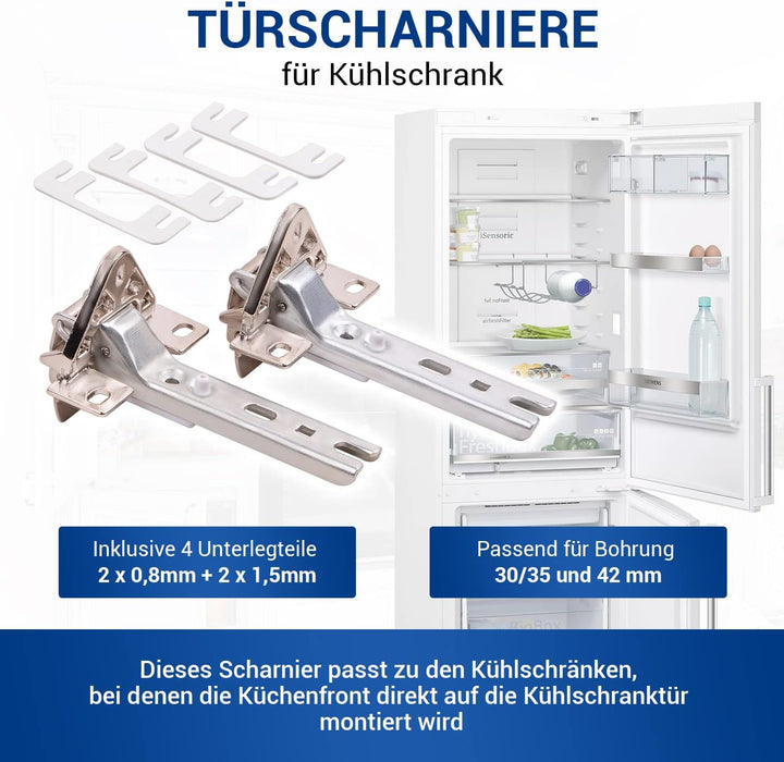 VIOKS Kühlschrank Scharnier 2x Set Ersatz für Bosch Siemens 268698/00268698 - Tür Montage Set passen