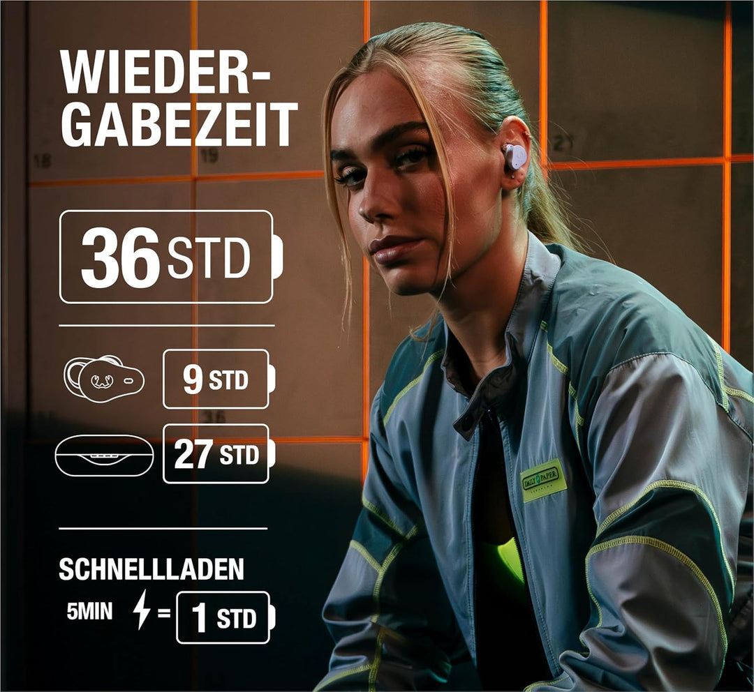 Fresh 'n Rebel Twins Rush, Bluetooth Kopfhörer Sport In-Ear mit Hybrid aktiver Noise Cancelling, Amb