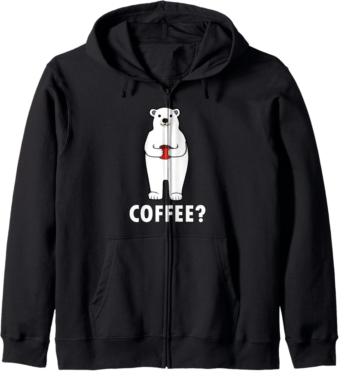 Niedliche Eisbären Kaffee Montag Müdes Büro Kapuzenjacke