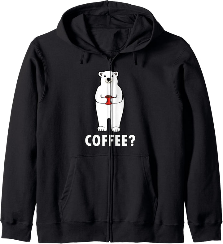 Niedliche Eisbären Kaffee Montag Müdes Büro Kapuzenjacke