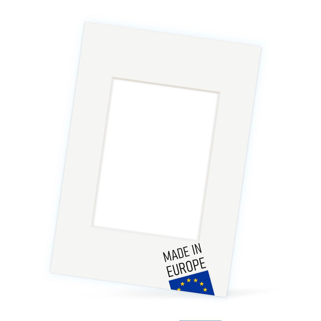 PHOTOLINI Passepartout 40x50 aussen für 30x40 innen, säurefrei 1,5 mm Passepartout Karton Reinweiss,