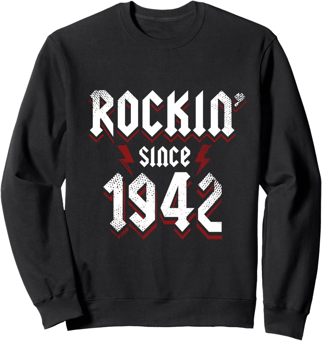 Rockin Since 1942 81 Year Old Rock Music 81. Geburtstag Sweatshirt