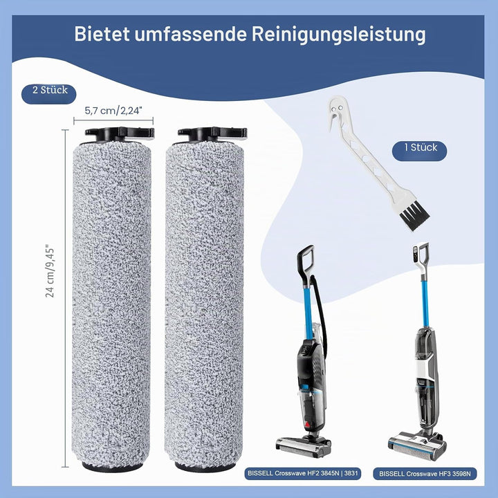 Bürstenrolle Ersatzteile für Bissell CrossWave HF2|3845N|3831，für Bissell CrossWave HF3|3598N Nass T