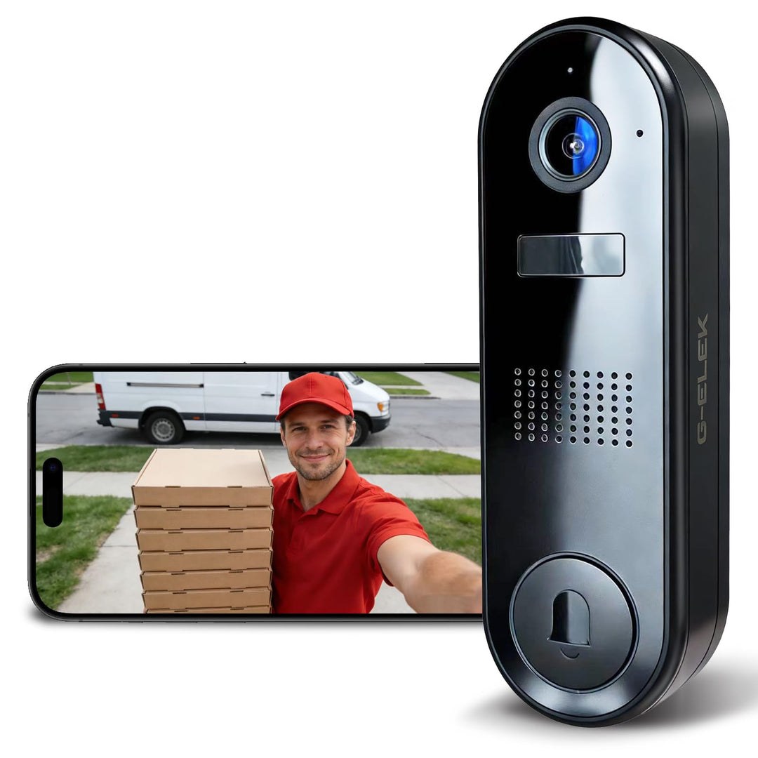 G-ELEK Smart Video Türklingel Kamera, WLAN 2,4 GHz, Nachtsicht, Cloud-Speicher, KI-Menschenerkennung