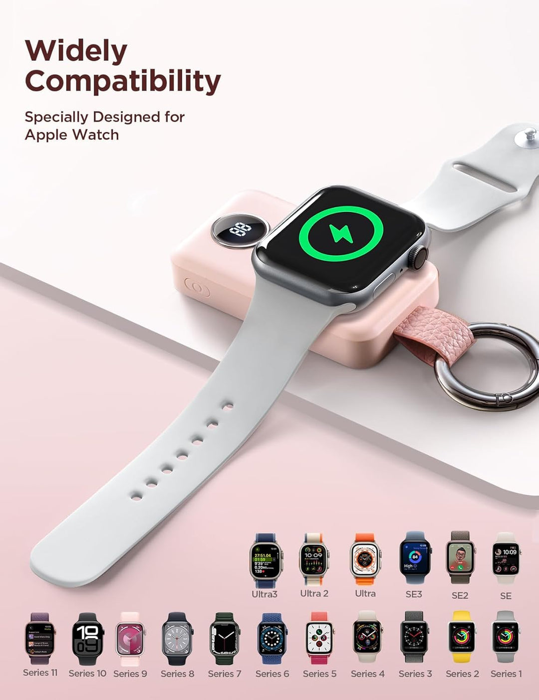 JOYROOM 2000 mAh Kabelloses Ladegerät für Apple Watch-Serie 10/9/8/7/6/5/SE/4/3/2/UItra 2/Ultra, Mag