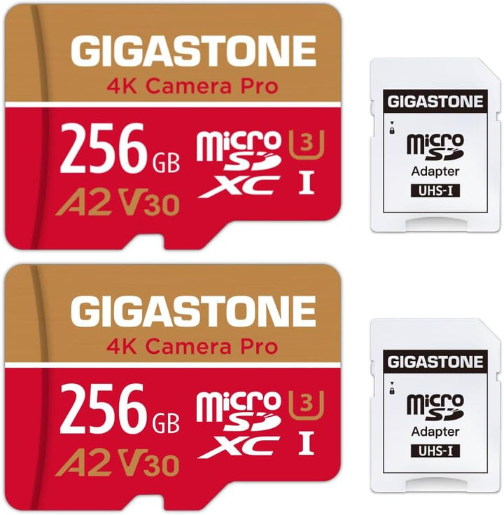 [5 Jahre kostenlose Datenwiederherstellung] Gigastone 4K Kamera Pro 256GB MicroSDXC Speicherkarte 2e