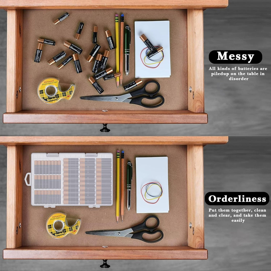 Linkidea Batterie-Organizer-Aufbewahrungskoffer – Tragbare Batteriebox für 60 AA- und 40 AAA-Batteri