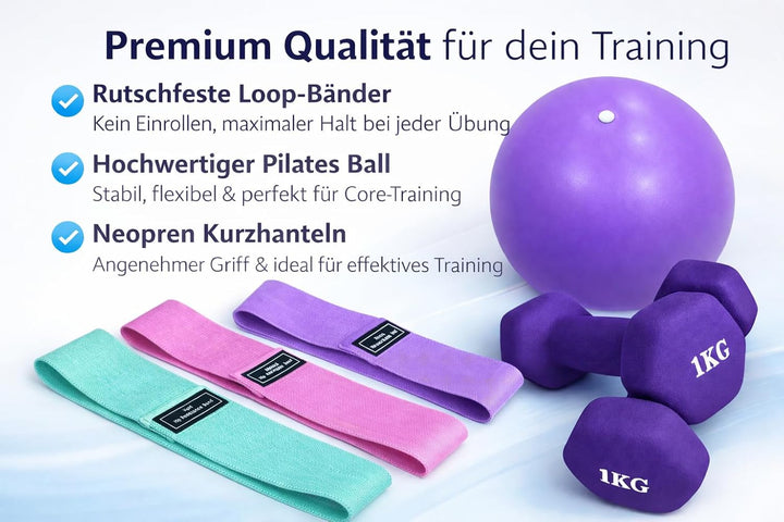 Pilates-Set für zu Hause – Pilates-Trainingsset mit Widerstandsbändern, Pilatesball & Zubehör – Home