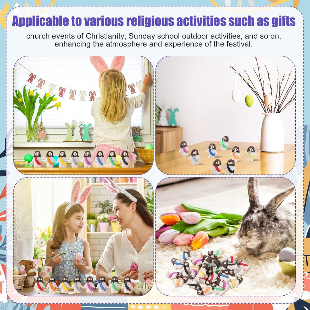 40stk Jesus Spielzeug, 3x1,5x3,5cm Mini Kleine Jesus Figuren Klassischer Christus Spielzeug für Kind