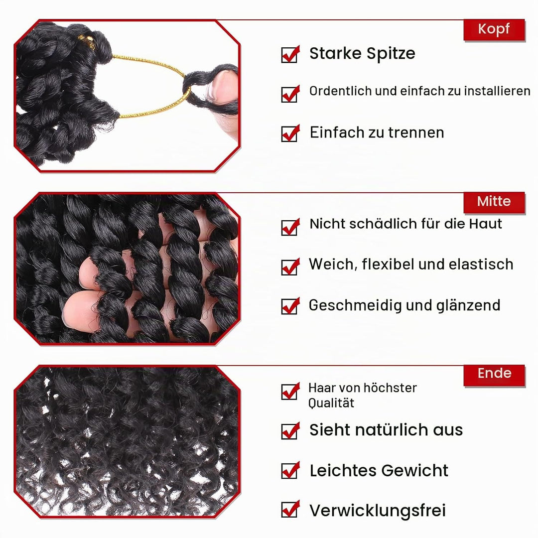 Xtrend 14 inch Black Pre twisted Passion Twist Hair 8Packs 12 Strands/Pack Bohemian Pre Looped Synth