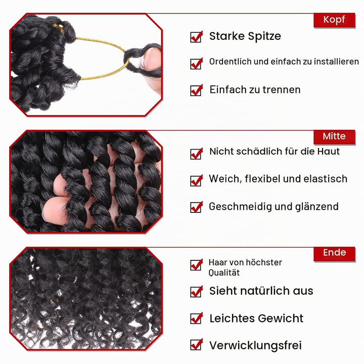Xtrend 14 inch Black Pre twisted Passion Twist Hair 8Packs 12 Strands/Pack Bohemian Pre Looped Synth