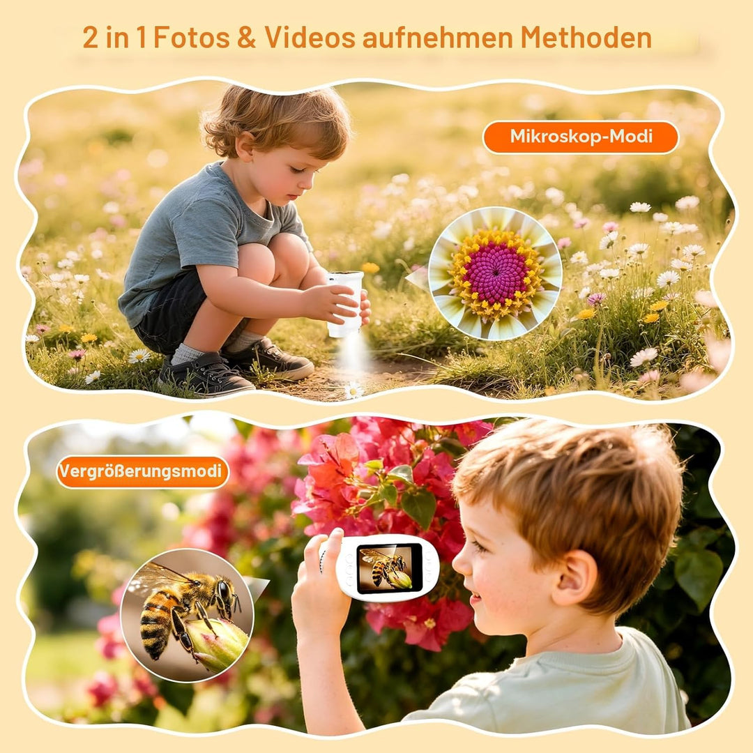 Handy Digital Mikroskop für Kinder, 1080P HD 2.0" Bildschirm Taschenmikroskop, Microscope LED Lights