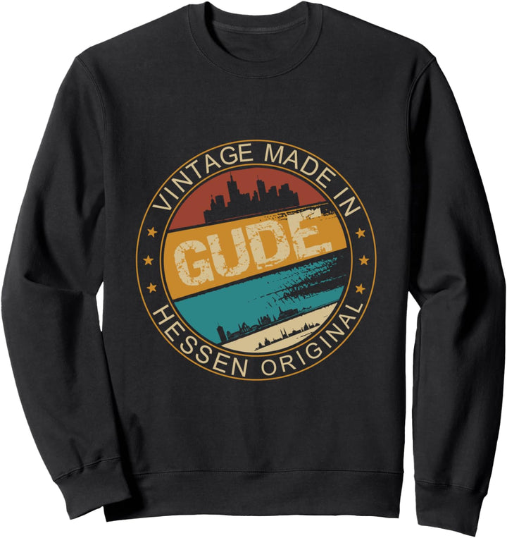 Hessen Vintage Gude Original Outfit Retro Frankfurt Skyline Sweatshirt