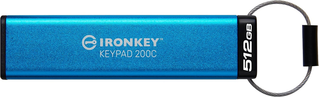 Kingston IronKey Keypad 200C 512GB Verschlüsselter USB | Alphanumerische Tastatur | Multi-Pin-Zugang