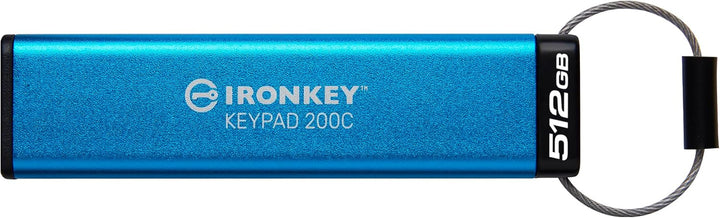 Kingston IronKey Keypad 200C 512GB Verschlüsselter USB | Alphanumerische Tastatur | Multi-Pin-Zugang