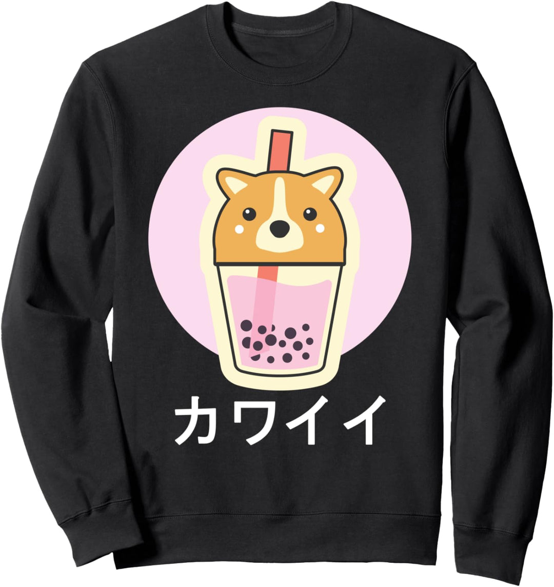 Bubble Boba Tea, Niedlich Kawaii Shiba Hund, Japan Anime Sweatshirt
