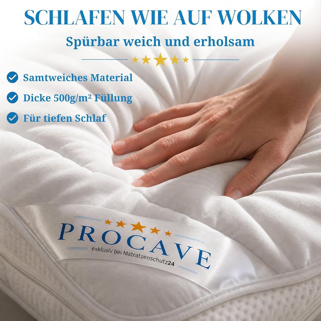 PROCAVE Matratzenschoner Micro-Comfort - Matratzenbezug - Matratzentopper - atmungsaktive Matratzena