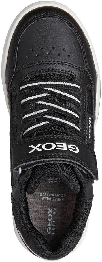 Geox Jungen J Perth Boy B Sneakers 31 EU Black White, 31 EU Black White