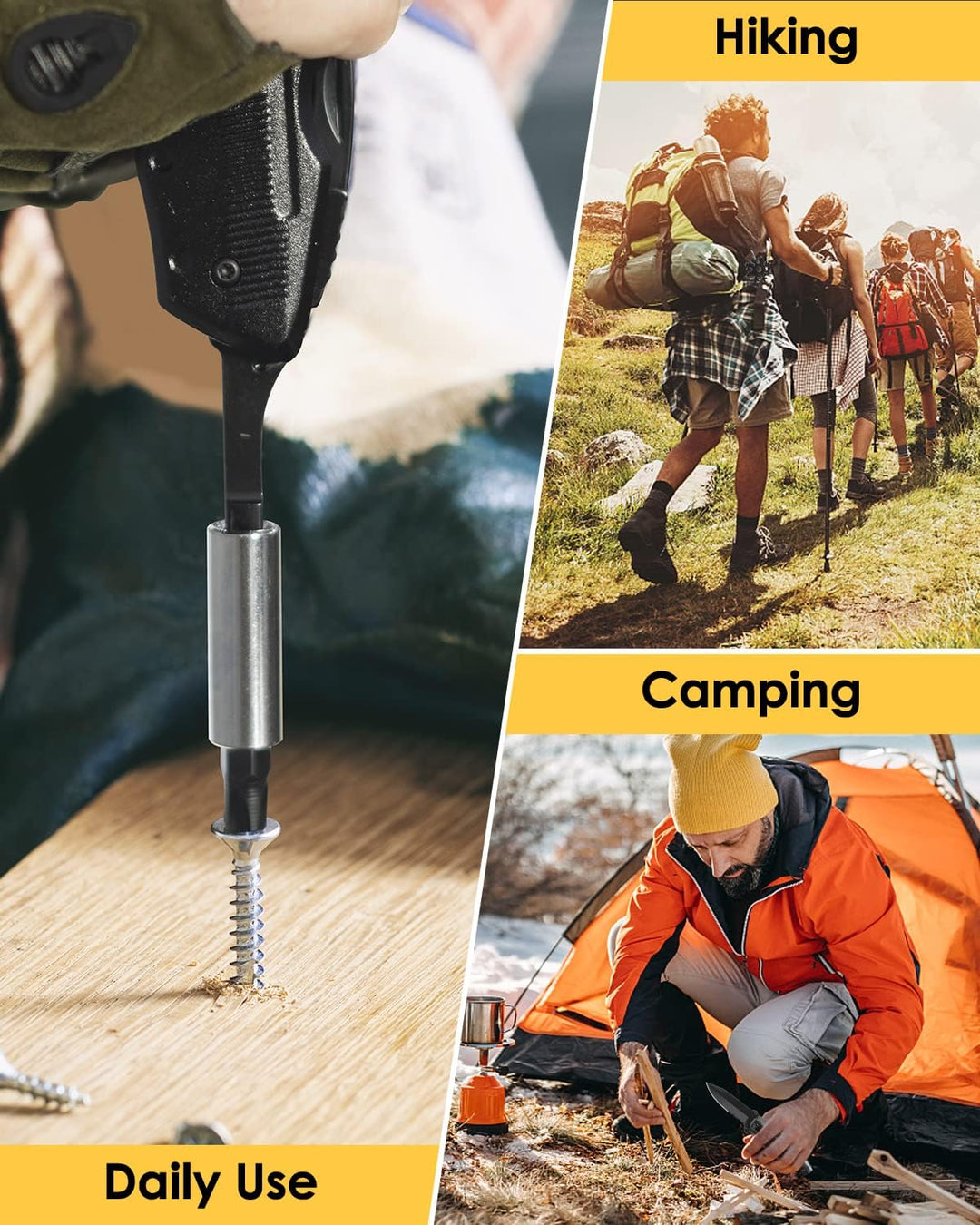 Geschenke für Männer, Multper 5 in 1 Multitool &amp; 18 in 1 Schneeflocken Multitool Gadgets, Faltbares