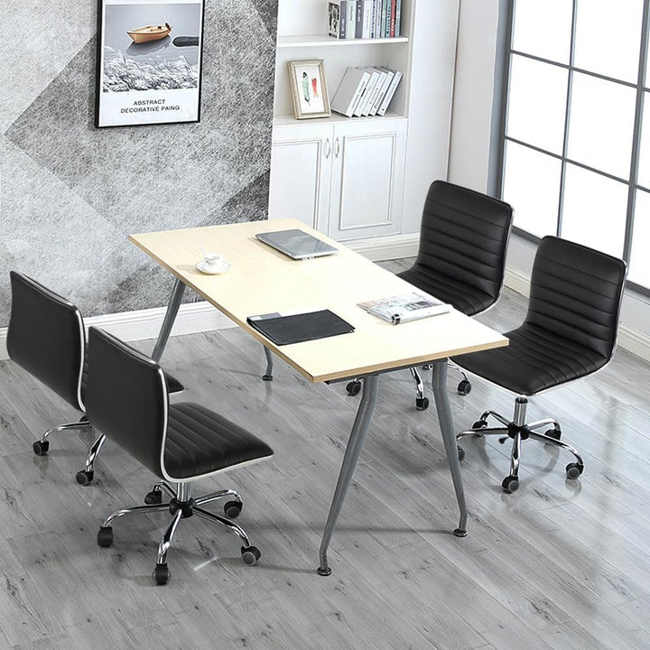Yaheetech Bürostuhl Drehstuhl ergonomischer Schreibtischstuhl, Drehsessel mit Rollen, ohne Armlehne,