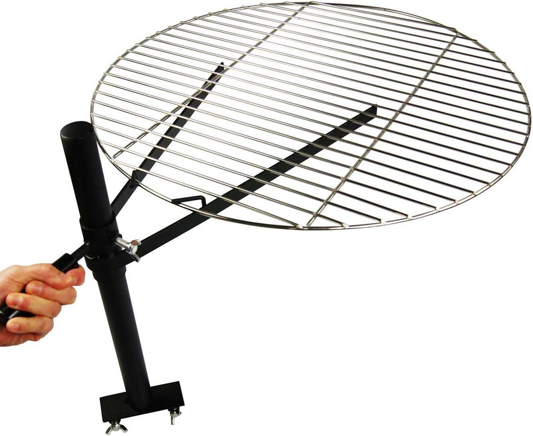 Edelstahl V2A Ø 58 cm Grillrost + höhenverstellbare Halterung für Feuerschale Feuerkorb Grill