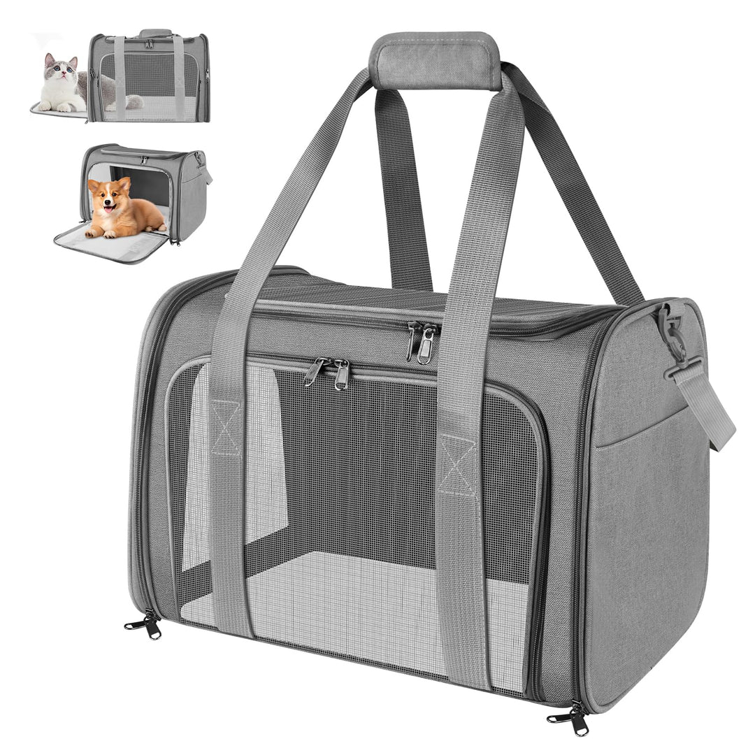 Transporttasche Katze und Hund, 45x30x30 cm Transportbox Katze, Katzentransporttasche Faltbar und At