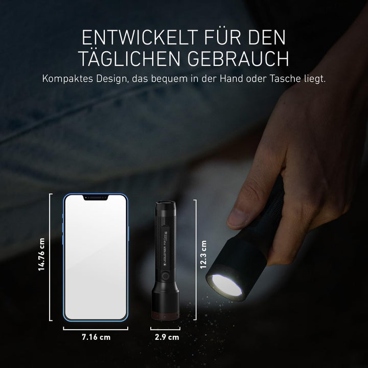 Ledlenser P5R Core kompakte Taschenlampe LED, 500 Lumen, aufladbar mit 14500 Lithium Akku, wasserdic