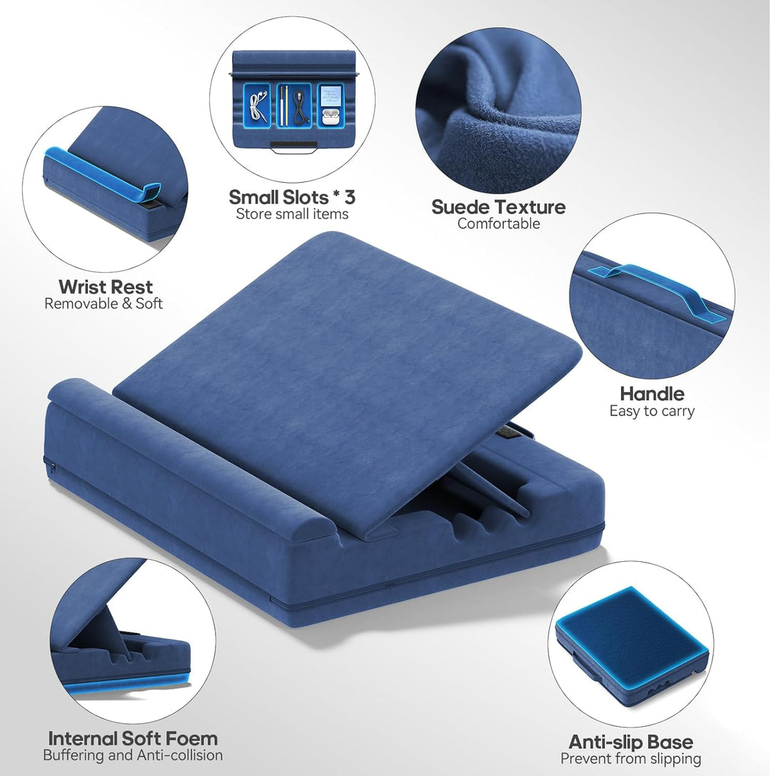 Laptop Kissen für Knietablett, Tablett Kissen Ständer, Laptoptisch Schoss fürs Bett/Sofa, Verstellba