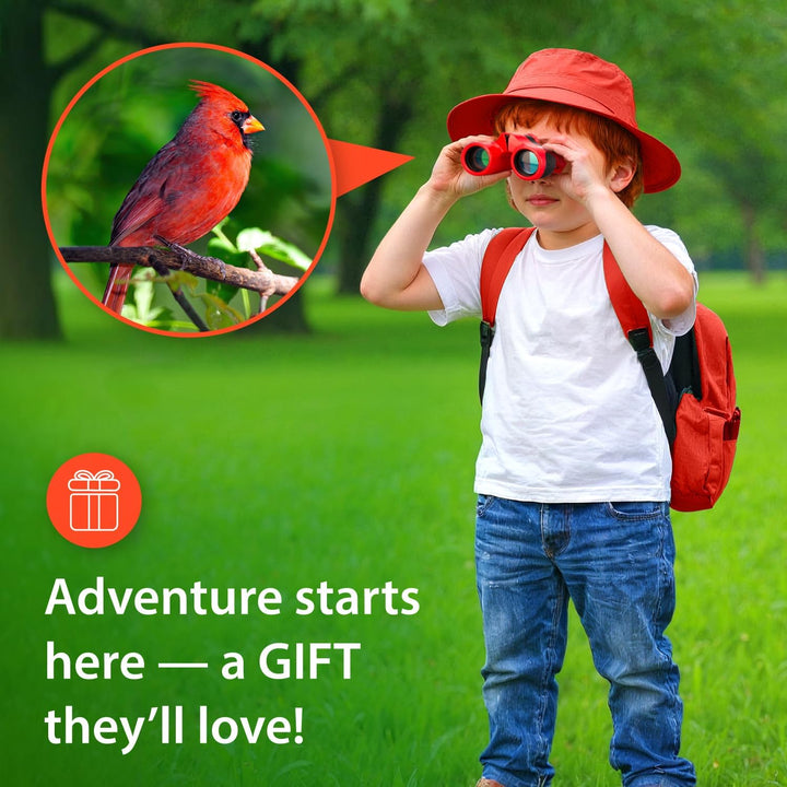 Levenhuk LabZZ B2 Red Berry Kompakt-Fernglas für Kinder, Farbe Rot, Red Berry