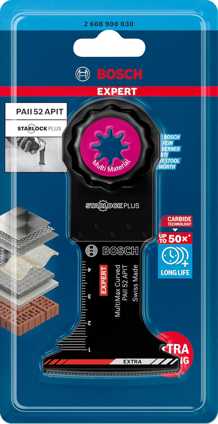 Bosch Professional 1x Sägeblatt Expert MultiMax PAII 52 APIT (für Edelstahlbleche, Breite 52 mm, Zub