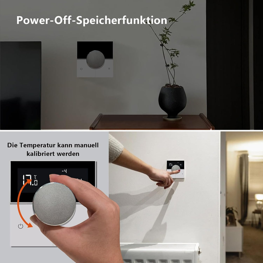 KETOTEK Smart Thermostat Für Wasser Fussbodenheizung 3A, WiFi Raumthermostat Digital LCD Programmier