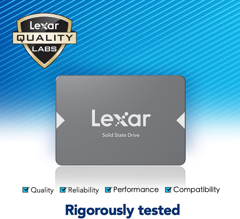 Lexar NS100 2,5" SATA III (6Gb/s) Interne SSD 128GB, Solid-State-Laufwerk, Bis zu 520 MB/s Lesen, fü