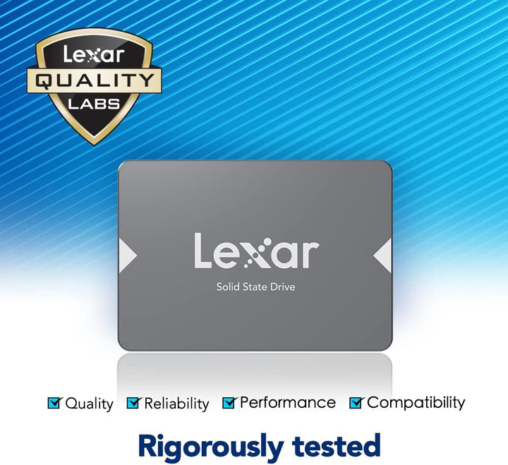 Lexar NS100 2,5" SATA III (6Gb/s) Interne SSD 128GB, Solid-State-Laufwerk, Bis zu 520 MB/s Lesen, fü