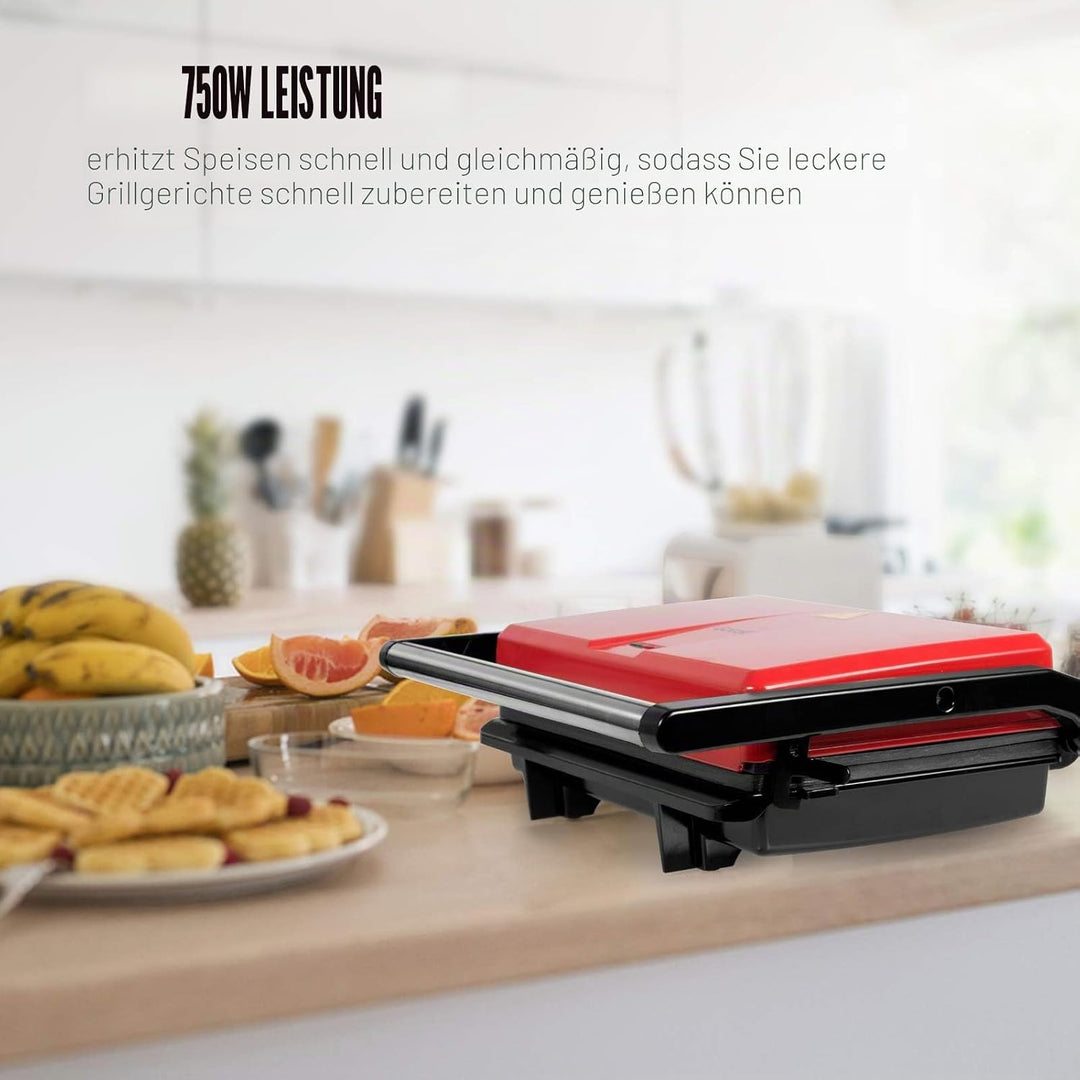Gotoll Kontaktgrill, Sandwichtoaster,Panini Grill, Panini Sandwich Maker, Elektrogrill Multifunktion