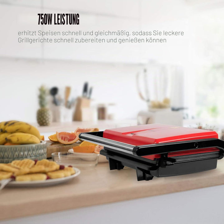 Gotoll Kontaktgrill, Sandwichtoaster,Panini Grill, Panini Sandwich Maker, Elektrogrill Multifunktion