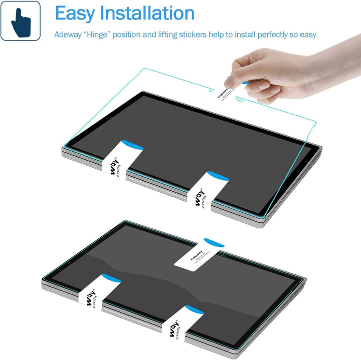 Adeway [2 Pack] Surface Book 3 Displayschutzfolie 15 Zoll, [Gehärtetes Glas] Einfache Installation,
