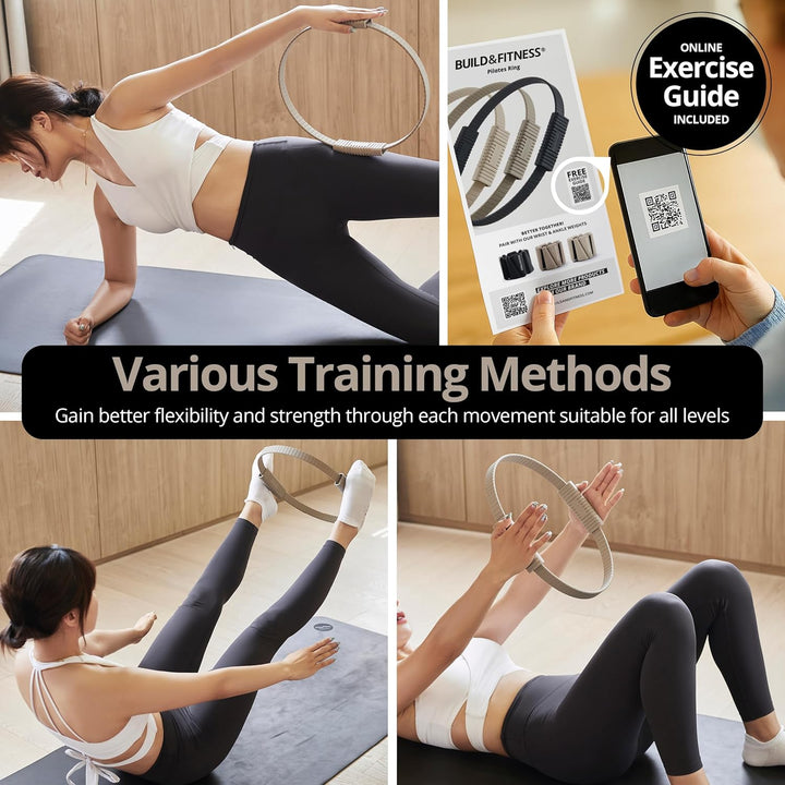 Build & Fitness Pilates Ring – 34,3 cm grosser Magic Circle für Oberschenkel, Rumpf und Arme – Leich