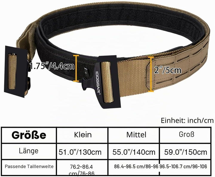 IDOGEAR Taktischer Gürtel Molle 2 Zoll Kampfgürtel mit 1,75 Zoll Innengurt Schnellverschluss Hochlei