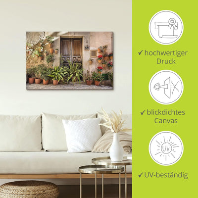 ARTland Leinwandbilder Wandbild Bild auf Leinwand 60x40 cm Stadtbilder Pflanzen Altstadt Mallorca Sp