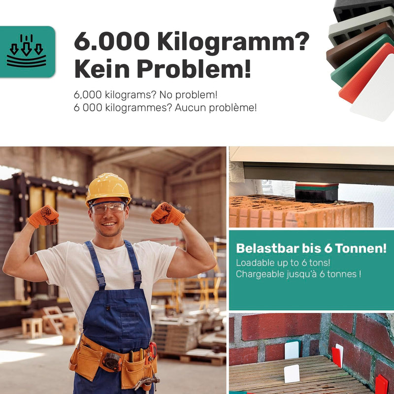 SILISTO Quickies Kunststoff Unterlegplatten 220 Teilig - bis 5 Tonnen belastbar 220-Teilig Set, 220-